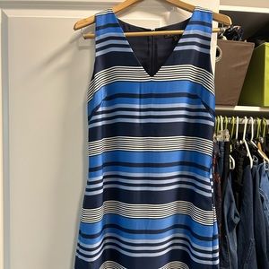 Banana Republic swing/ fit and flare blue stripe dress